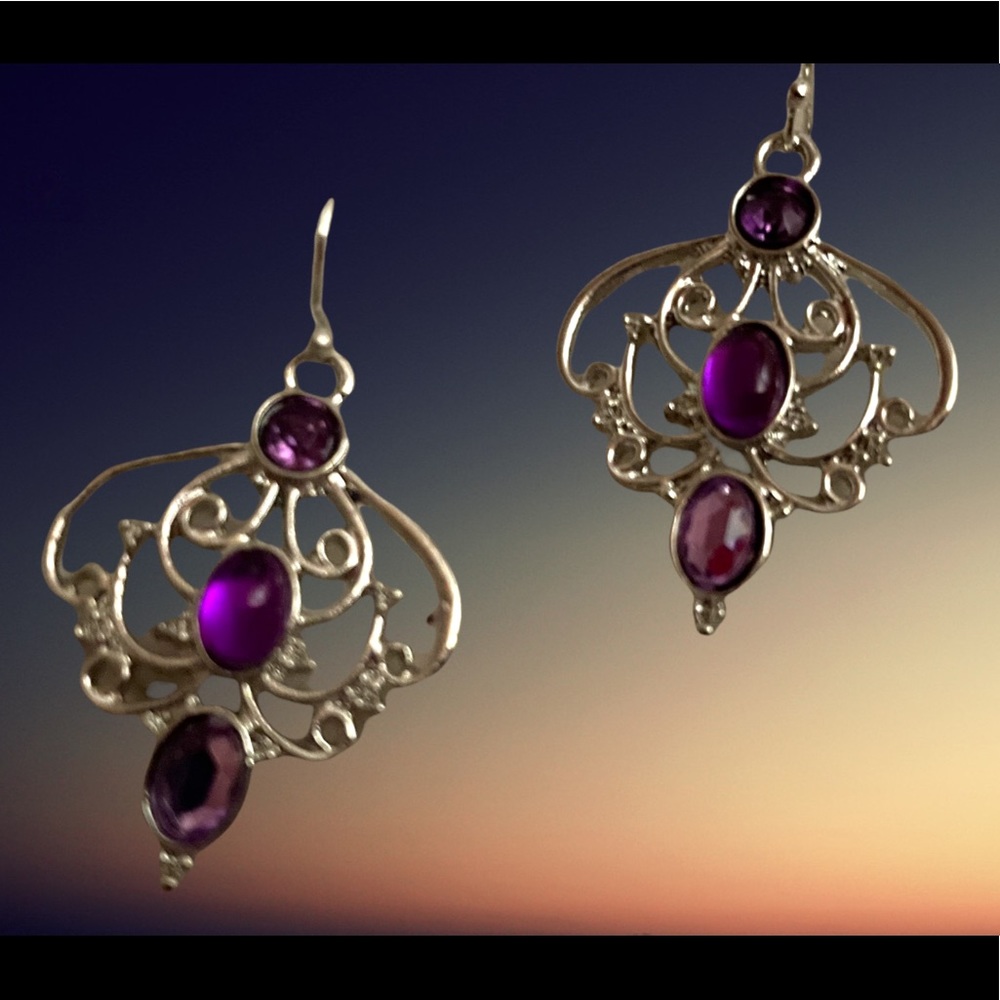 - Amethyst Drop Earrings
